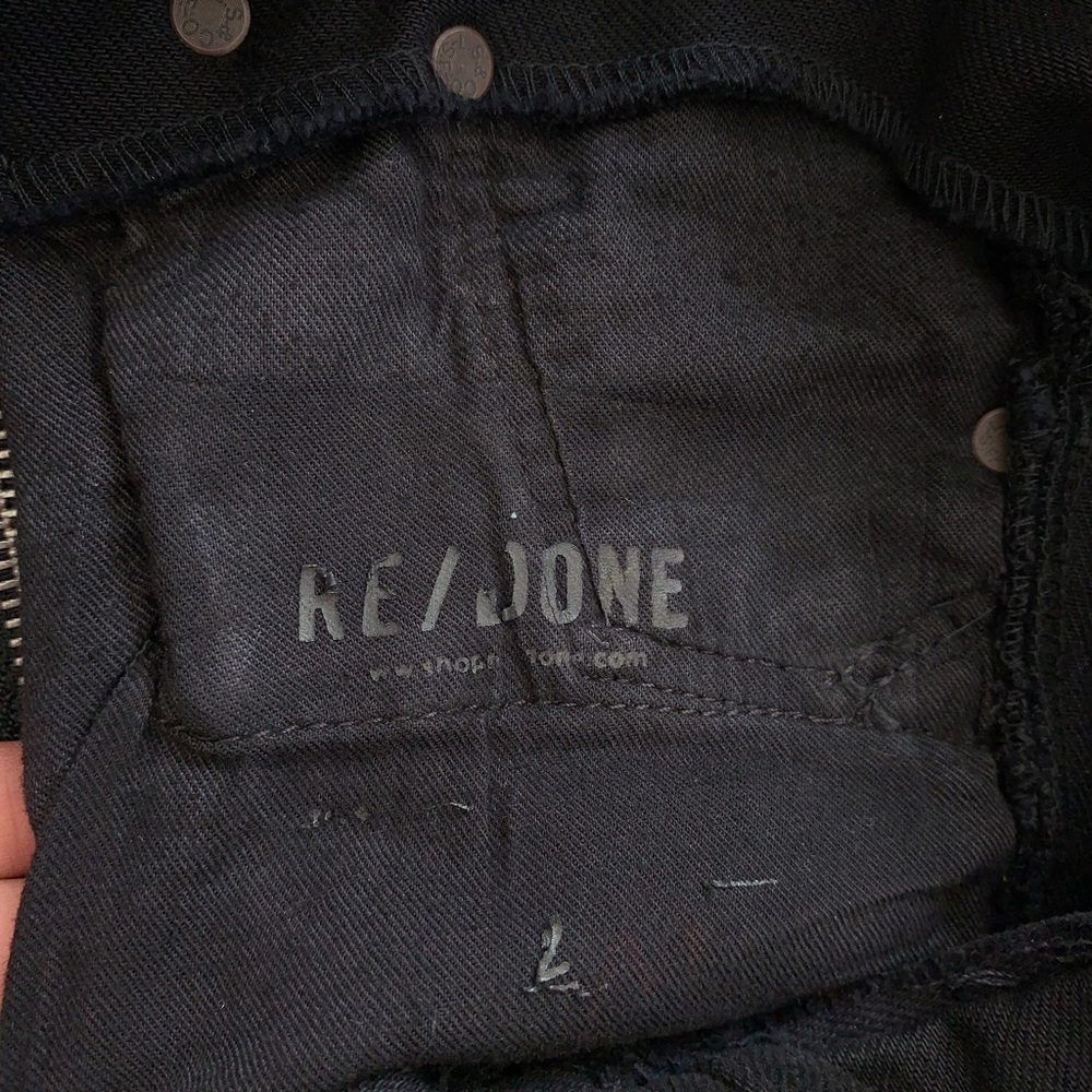 NEW RE/DONE Levi’s Overall Denim Mini Dress (Sz M) Reworked Vintage Black - Picture 16 of 16